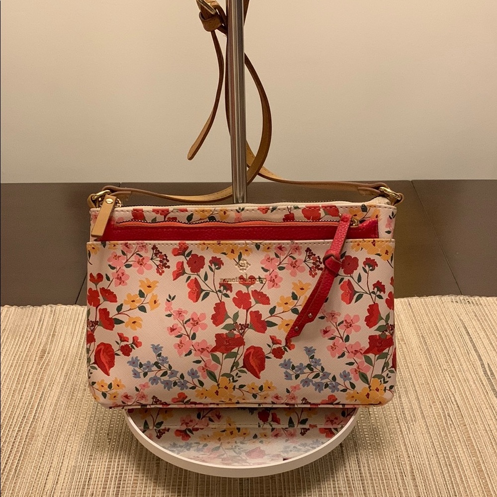 Nanette Lepore Mirabel floral bag w/pouch EUC